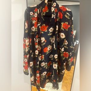 BooHoo Longline Floral Shirt
